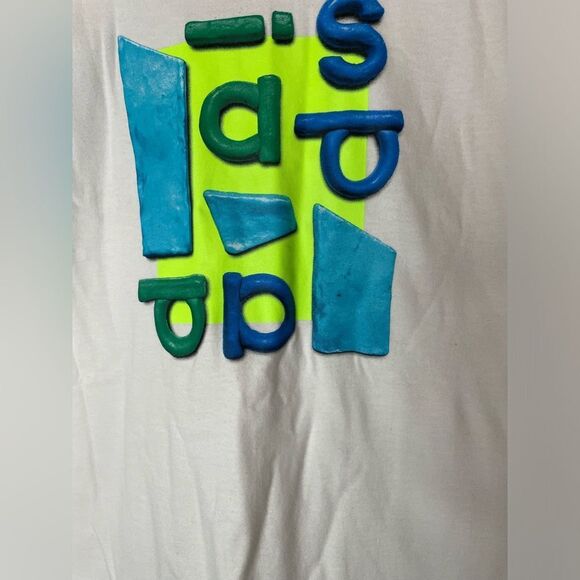 Adidas XL Neon Blue and Yellow Graphic Printed T Shirt NWT - Picture 2 of 8